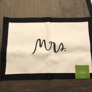 Kate Spade “Mr.” and “Mrs.” cotton placemats